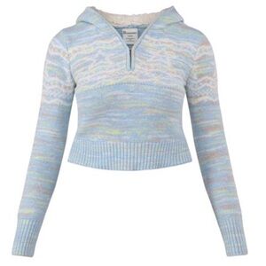 No Boundaries Women's Pastel Blue Marled Scoopneck Sweater